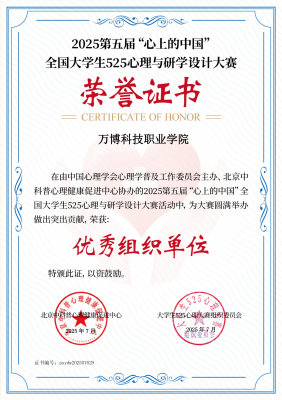 星空荣获全国心理设计大赛“优秀组织单位”称号